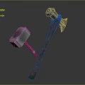 Medieval Battle Weapons Double Headed Hammer And Axe With Wooden Handles