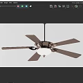 classical ceiling fan classical ceiling fan 3d model