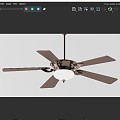 classical ceiling fan classical ceiling fan 3d model