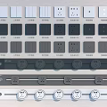 Modern Switch Panels With Single Double Control Sockets In White Black Grey Colors 3d model