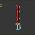 Contemporary LED Light Fixture Combination With Green Red Accents And Metallic Strip Design