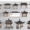 Chinese style landscape pavilion ancient pavilion 3d model