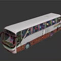 White And Red Passenger Bus With Green Stripes Modern Exterior Design