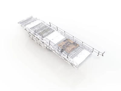Industrial Equipment Metal Frame Platform With Grid Structure And Durable Components 3d model