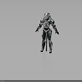 Futuristic Weapon Armor For Sci Fi Warrior With Silver Black Combat Gear Design 3d model