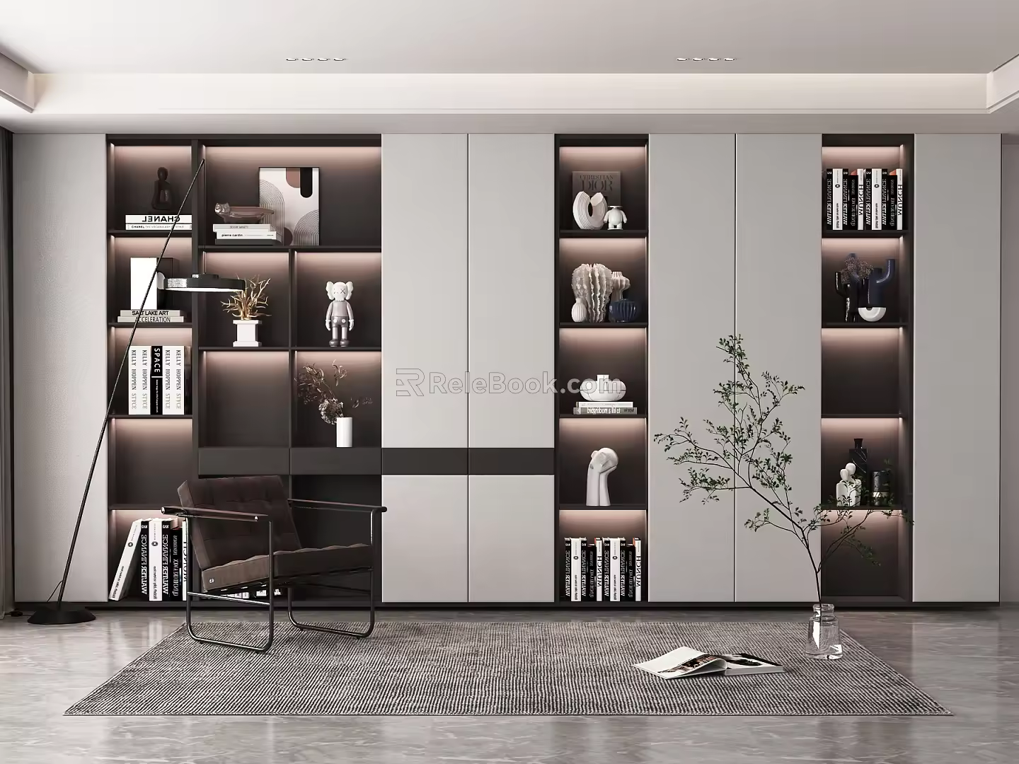 Modern bookcase 3d model