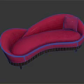 Stylish Modern Pink Multi Seat Sofa With Curved Design And Wooden Base