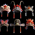 Chinese Traditional Opera Hanging Ornaments With Diverse Designs Red Tassels And Intricate Decorations