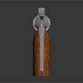 Classic Revolver Weapon With Wooden Textured Grip And Shiny Metal Barrel