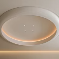 Modern Circular Ceiling Design With Ambient LED Lighting And Recessed Spotlights 3d model