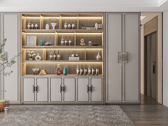 New Chinese Wine Cabinet Decorative Cabinet 3d model