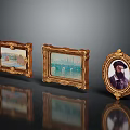 Elegant Golden Carved Decorative Photo Frames With Vintage Art Paintings