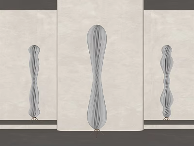 Modern Floor Lamp With Twisted Design And Sleek Lines In Light Interior Space 3d model