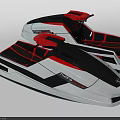 Two Modern Mono Racer Jet Skis With White Black Red Sleek Design And Red Seats