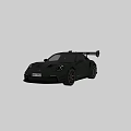 Green Sports Car With Gold Wheels And Black Rear Spoiler Design