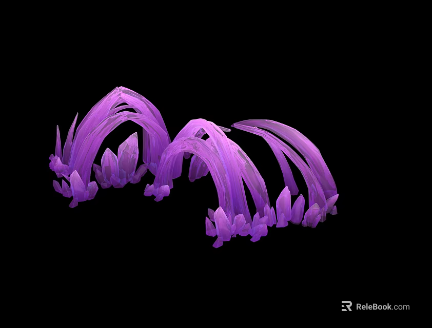 Purple Garden Decorative Pieces With Curved Floral Design And Elegant Appearance 3d model 