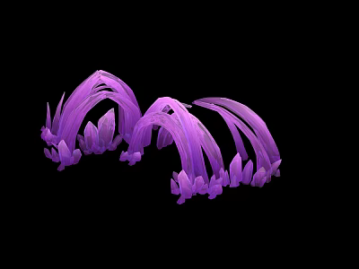 Purple Garden Decorative Pieces With Curved Floral Design And Elegant Appearance 3d model