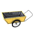 Yellow Single Wheel Wheelbarrow With Metal Frame Solid Tire For Gardening 3d model