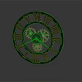 Vintage Mechanical Clock Design With Roman Numerals And Exposed Gears