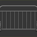 Stainless Steel Movable Barrier With Vertical Rails And Wheeled Base
