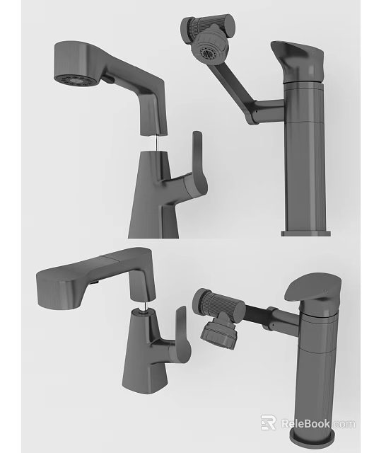 Contemporary Faucet Designs Showcasing Multiple Modern Styles And Sleek Architectural Features 3d model 