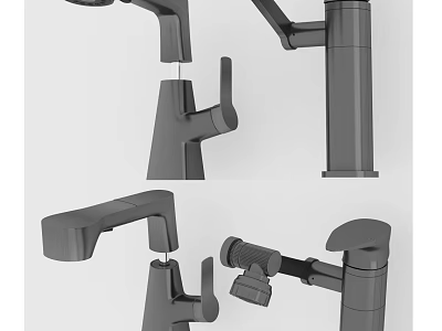 Contemporary Faucet Designs Showcasing Multiple Modern Styles And Sleek Architectural Features 3d model