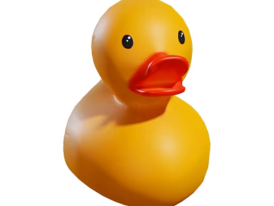 Cute Yellow Rubber Duck Toy with Red Beak for Children Bath Time Fun Play 3d model