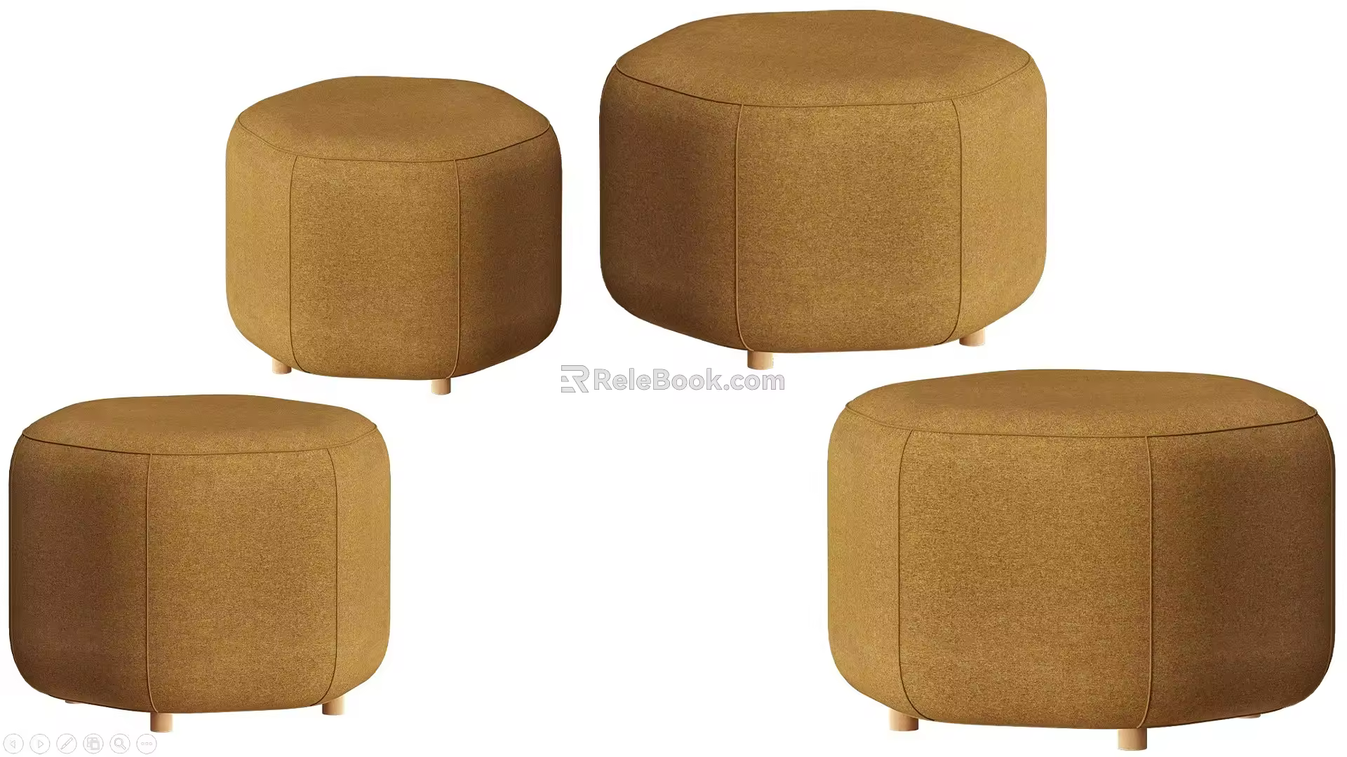 Round Stool Bench Square Stool Fabric Stool Leisure Stool Sofa Stool Low Stool Bed End Stool Children's Stool 3d model