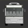 Modern White Bus with Large Windows Black Roof Panels and Reflective Surface in Sleek Design