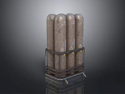 Pressure Tank Science Fiction Tank Gas Tank Gas Tank Hydrogen Cylinder Helium Cylinder Small Bottle Lifestyle Supplies 3d model