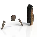 Contemporary Furniture Component Design With Wooden Panel And Metal Brackets