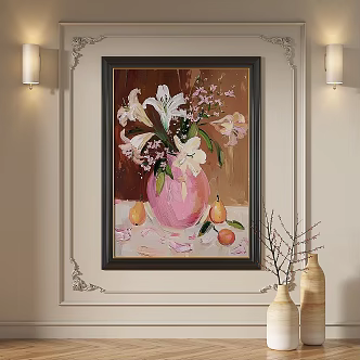 French retro medieval European classical abstract decorative painting 3d model