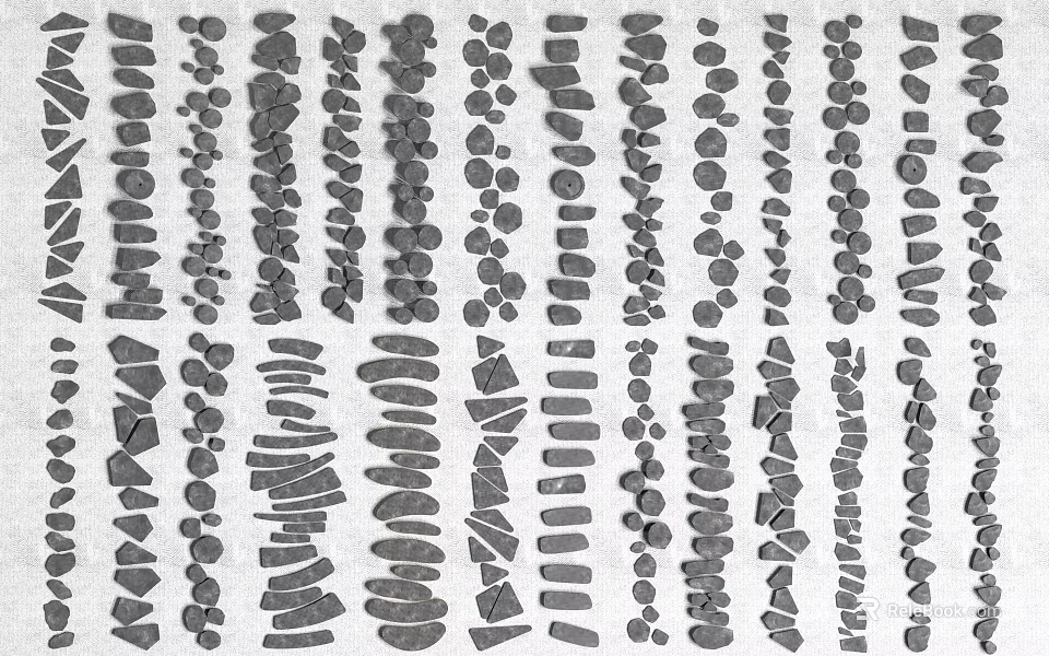 Creative Garden Stepping Stones With Various Shapes Designs And Arrangement Patterns 3d model