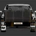 White Sporty Hatchback Car With Stained Body And Silver Wheels