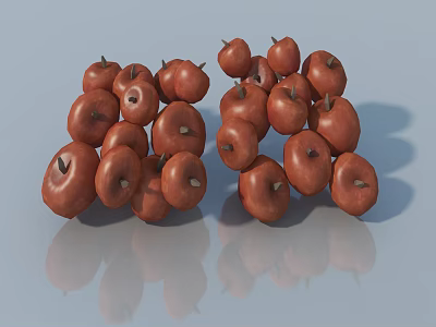 Fresh Red Tomatoes Stacked as 3D Model with Smooth Surface and Blue Background 3d model