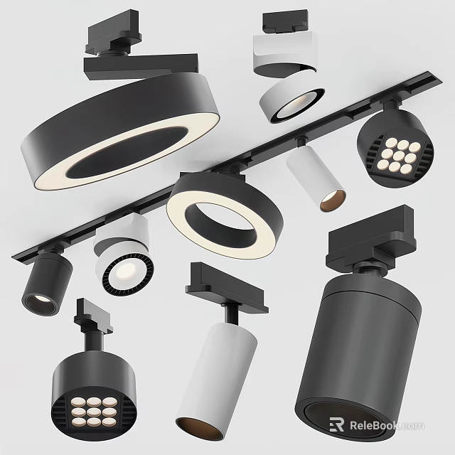 Modern Downlights And Spotlights With Stylish Designs Black White Options For Home Lighting 3d model 
