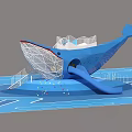 Children's Play Area Featuring Whale Shaped Structure Slide And Colorful Balls