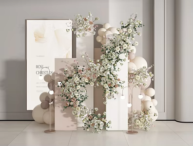 Modern Beauty Show Window Wedding Flower Art Wedding Flower Art Wall Flower Art Flower Art Flower Art Flower Art Flower Art 3d model