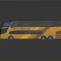 Yellow Double Decker Bus by Express Motors SA with Upper Deck And Large Windows 3d model