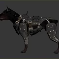 Futuristic Mechanical Dog with Cybernetic Gear and Metallic Body Structure