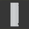 White Vertical Striped Radiator Featuring Minimalist Modern Design On Dark Smooth Surface