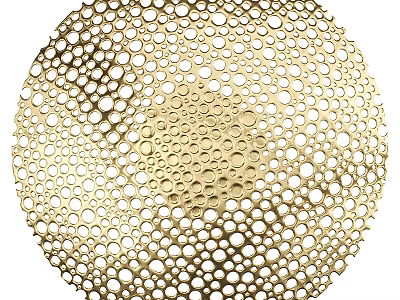 Gold Circular Perforated Decorative Wall Lamp For Modern Home Interior Lighting 3d model