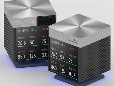 Smart Indoor Air Quality Monitor with Temperature Humidity PM25 CO2 TVOC Sensors 3d model