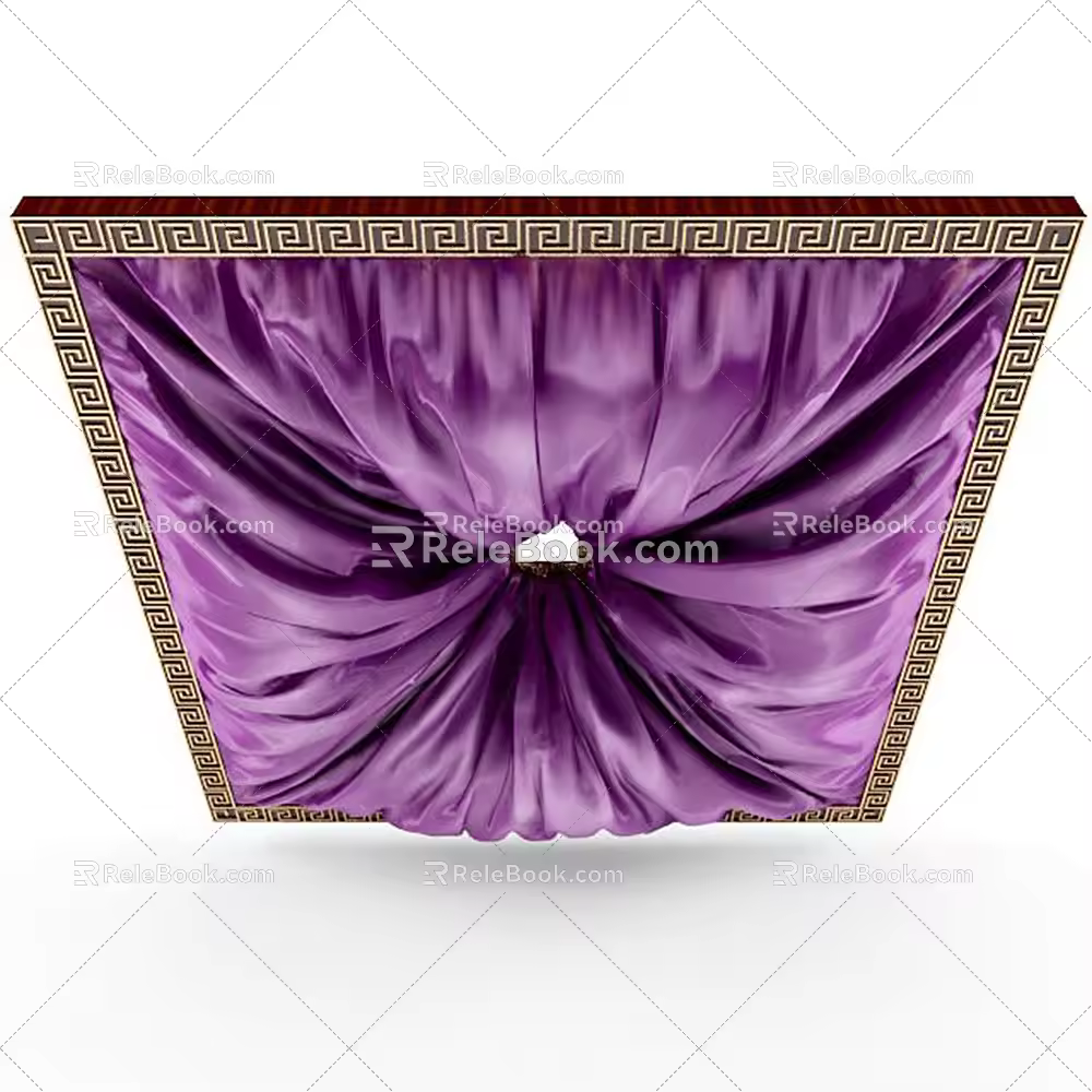 New Chinese Style Cloth Curtain with Canopy and ceiling 3d model