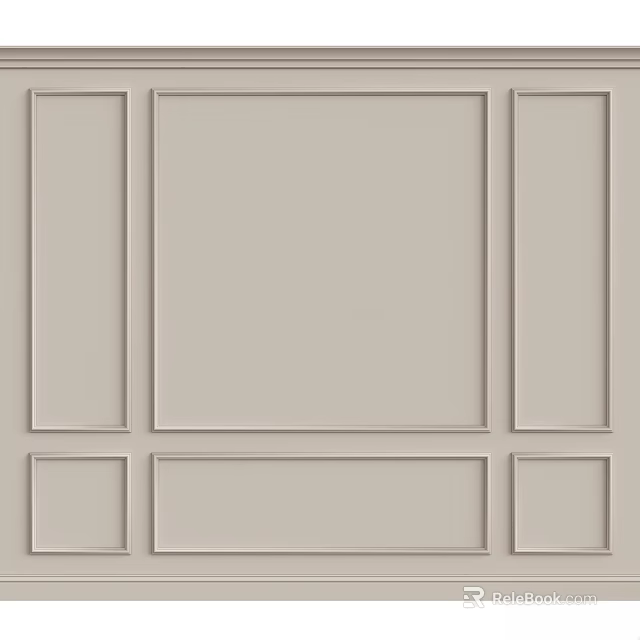Rectangular Decorative Wall Components Arranged In Various Sizes On Beige Surface 3d model