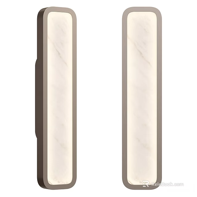 Modern Wall Light With Marble Striped Panels And Metal Frame For Indoor Decoration 3d model 