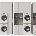 Modern Bathroom Cabinet Rack With Washing Machines And Storage Compartments