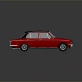 Red Vintage Sedan with Black Roof Shiny Exterior and Classic Retro Design