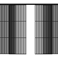 Modern Sliding Doors With Vertical Stripes And Grid Pattern Design 3d model