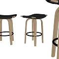 Nordic Bar Stool Log Bar Chair 3d model